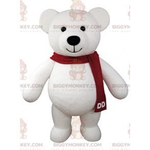 Costume de mascotte BIGGYMONKEY™ de nounours en peluche blanc