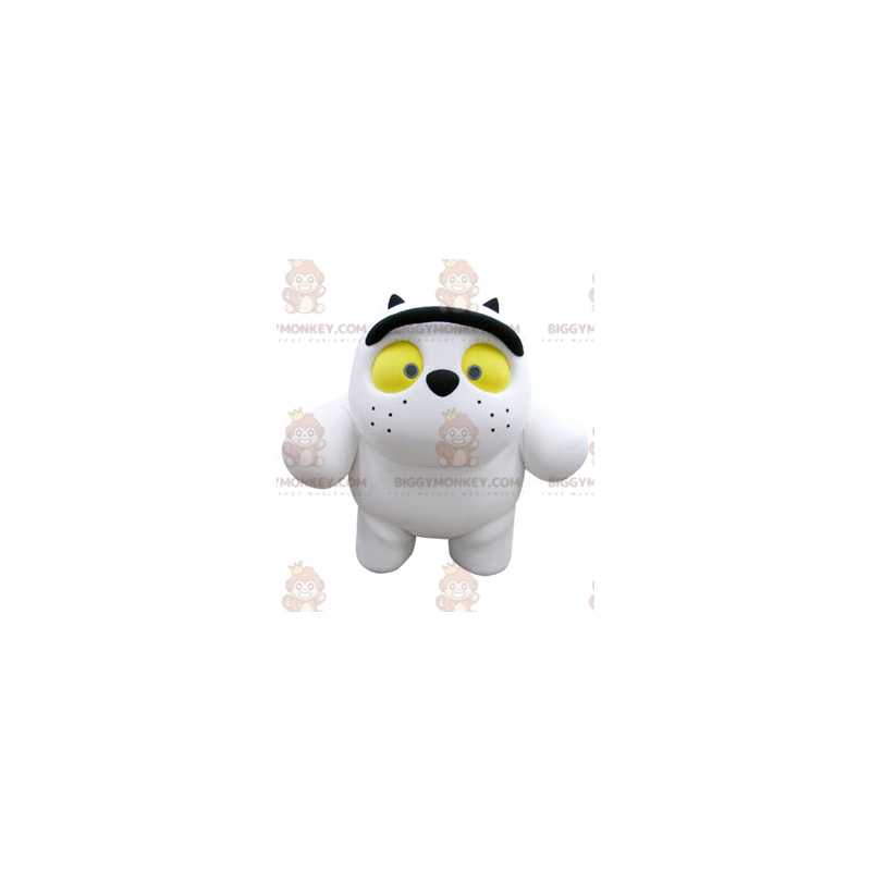 Costume de mascotte BIGGYMONKEY™ de chat blanc et noir dodu et