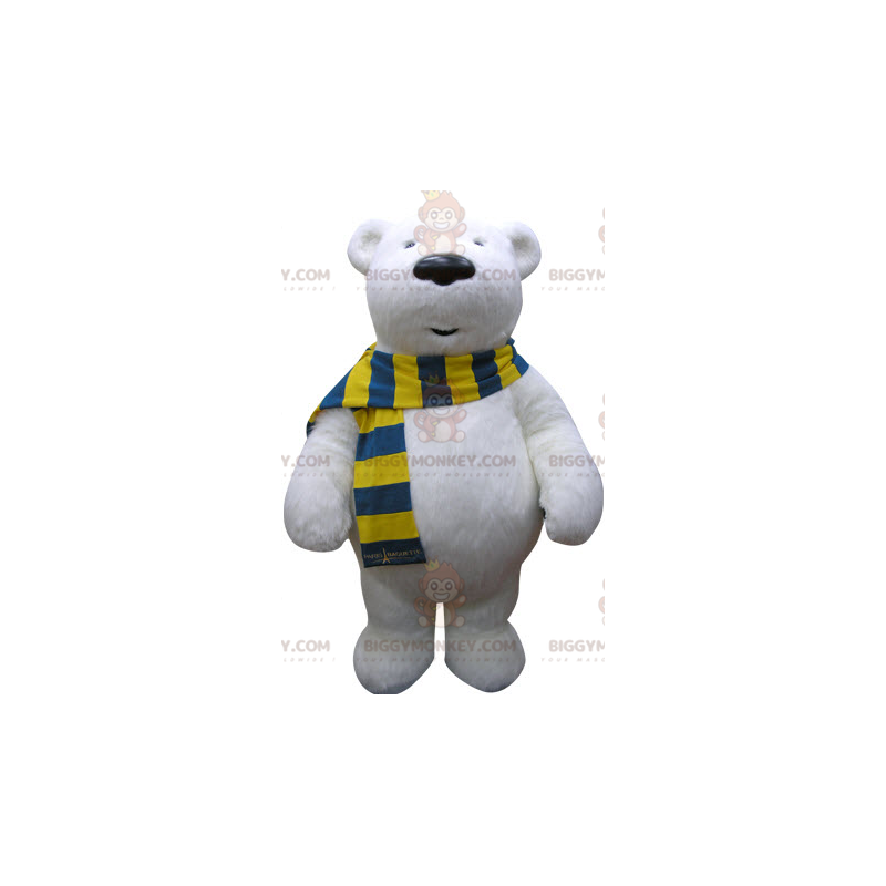 Costume de mascotte BIGGYMONKEY™ d'ours blanc. Costume de