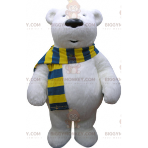 Costume de mascotte BIGGYMONKEY™ d'ours blanc. Costume de