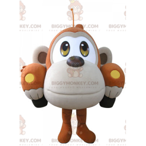 Orange und beige Affenauto BIGGYMONKEY™ Maskottchenkostüm -