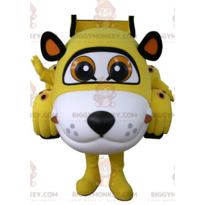 Geel witte en zwarte tijgerauto BIGGYMONKEY™ mascottekostuum -