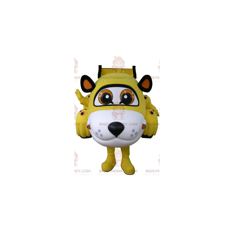 Yellow White and Black Tiger Car BIGGYMONKEY™ Mascot Costume -