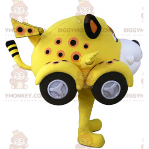 Yellow White and Black Tiger Car BIGGYMONKEY™ Mascot Costume –