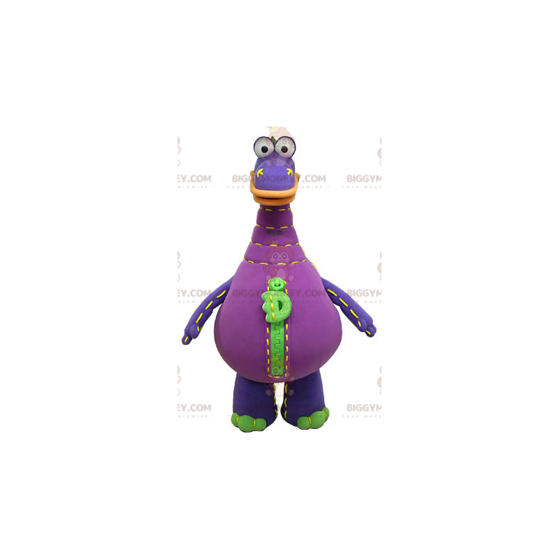 Costume de mascotte BIGGYMONKEY™ de dragon violet vert et