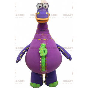 Costume de mascotte BIGGYMONKEY™ de dragon violet vert et