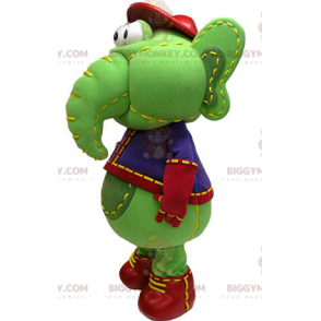 Disfraz de mascota BIGGYMONKEY™ Elefante verde y amarillo con