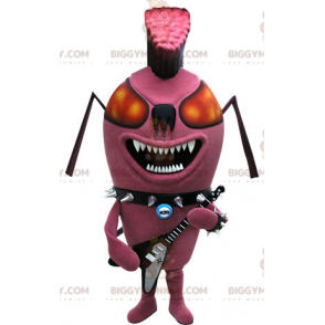 Costume da mascotte BIGGYMONKEY™, formica rosa, insetto punk.