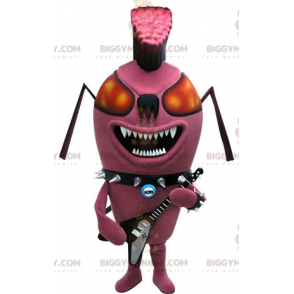 Costume de mascotte BIGGYMONKEY™ de fourmi rose d'insecte punk.