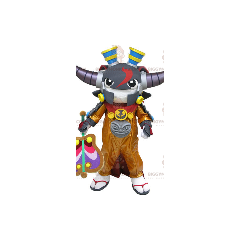 BIGGYMONKEY™ Samurai Mascot Costume with Horns. BIGGYMONKEY™