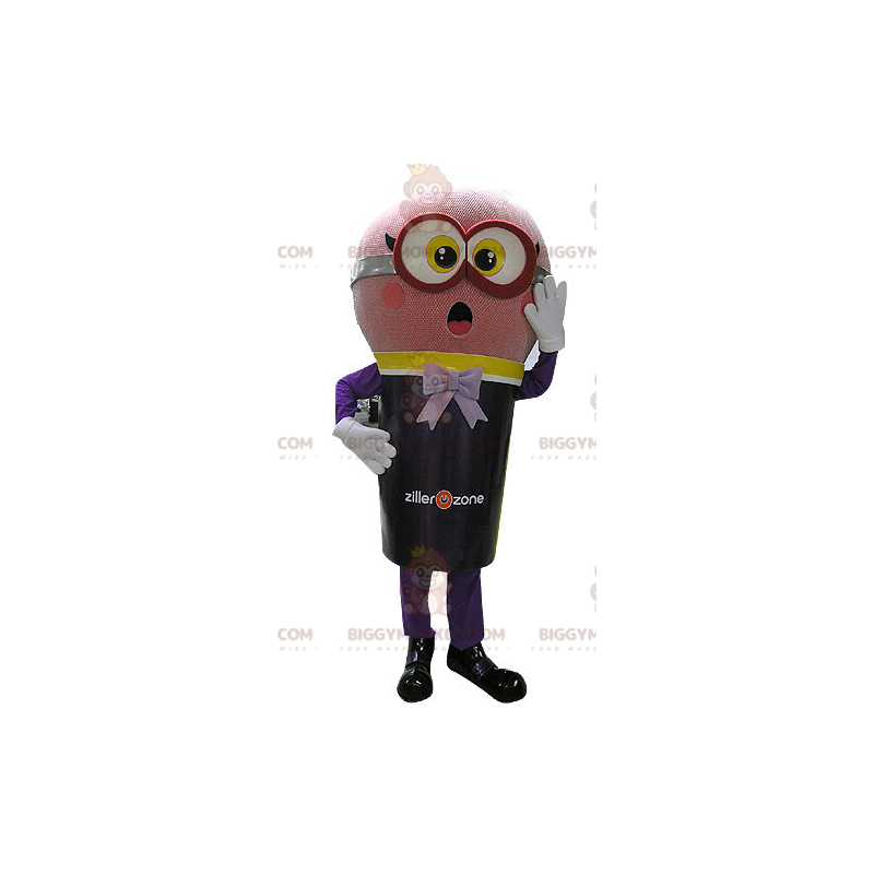 BIGGYMONKEY™ Maskottchen-Kostüm, riesiges rosa und schwarzes
