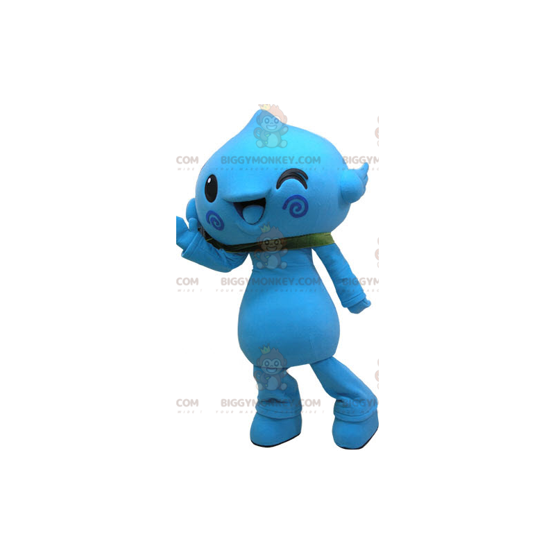 Costume de mascotte BIGGYMONKEY™ de bonhomme bleu. Costume de