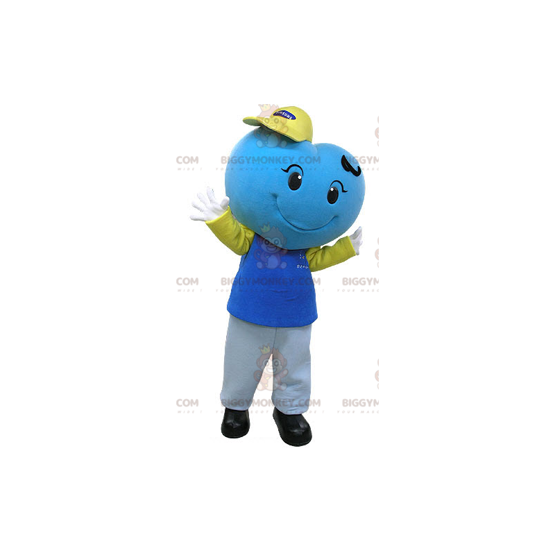 Costume da mascotte Giant Smiling Blue Heart BIGGYMONKEY™ -