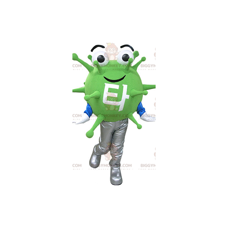 Costume mascotte BIGGYMONKEY™ Microbo verde virus. Costume da