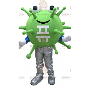 Groene virusbacteriën BIGGYMONKEY™ mascottekostuum. Alien