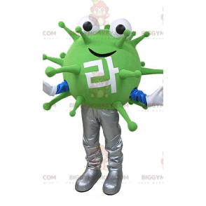 Costume da mascotte BIGGYMONKEY™ mostro virus verde. Costume da