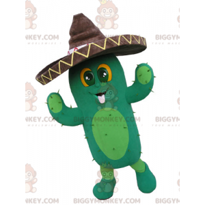Giant Cactus BIGGYMONKEY™ maskotkostume med Sombrero -