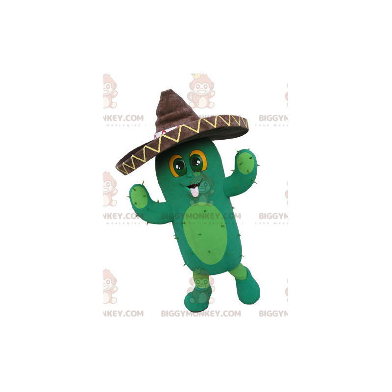Giant Cactus BIGGYMONKEY™ Mascot Costume with Sombrero -