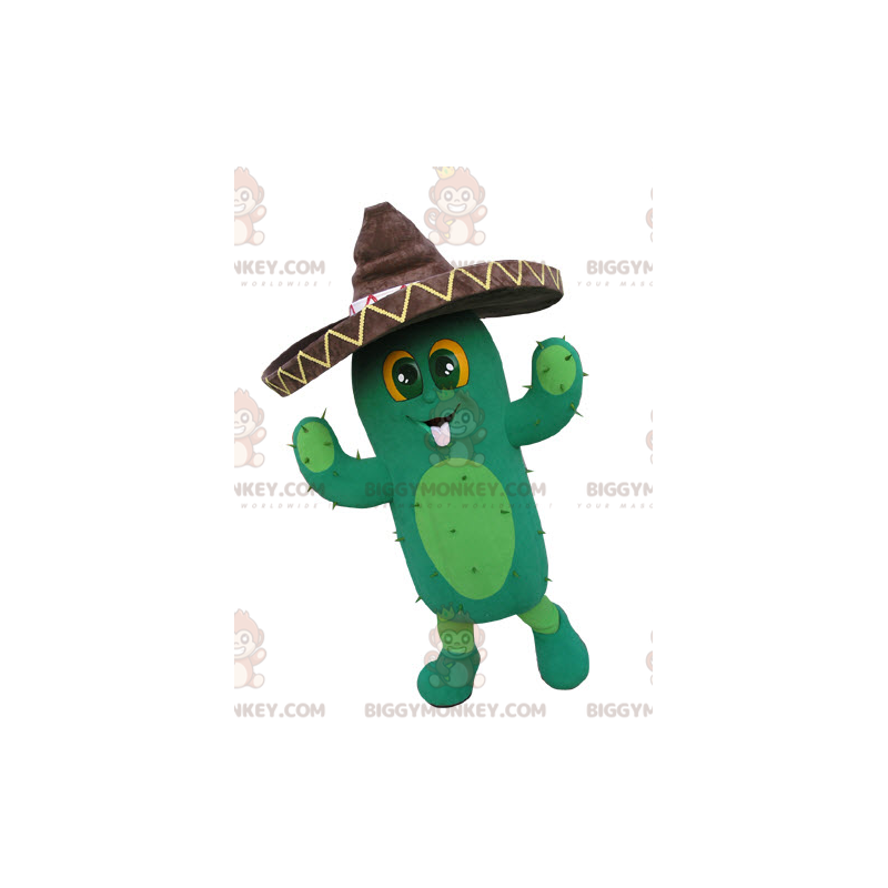 Traje de mascote de cacto gigante BIGGYMONKEY™ com sombrero –