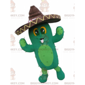 Giant Cactus BIGGYMONKEY™ Mascot Costume with Sombrero –
