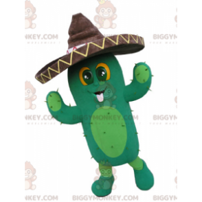 Giant Cactus BIGGYMONKEY™ Maskotdräkt med Sombrero -