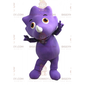 Fantasia de mascote de dinossauro roxo BIGGYMONKEY™ com olhos