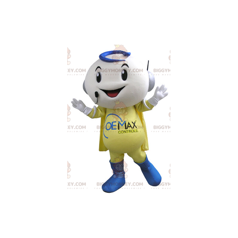 Telephone Operator Smiling Snowman BIGGYMONKEY™ Mascot Costume