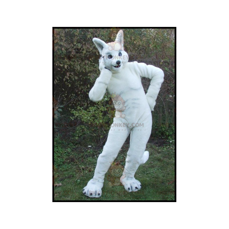 Athletic Big White Rabbit BIGGYMONKEY™ Mascot Costume –