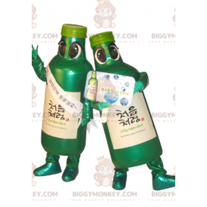 2 petacas verdes de la mascota de BIGGYMONKEY™. Mascota de 2