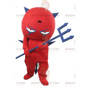 Costume de mascotte BIGGYMONKEY™ de diable rouge et bleu.