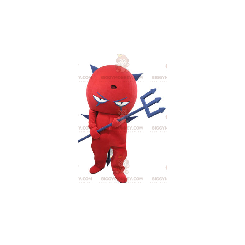 Costume de mascotte BIGGYMONKEY™ de diable rouge et bleu.