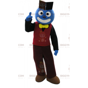 Disfraz de mascota BIGGYMONKEY™ Hombre azul con atuendo