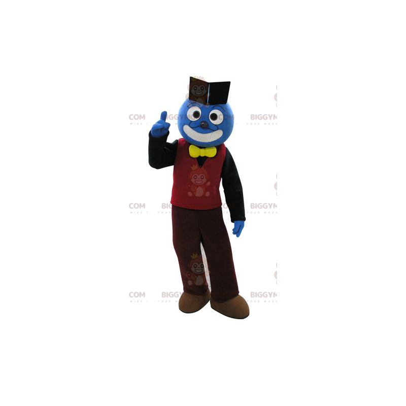 Costume de mascotte BIGGYMONKEY™ de bonhomme bleu en tenue