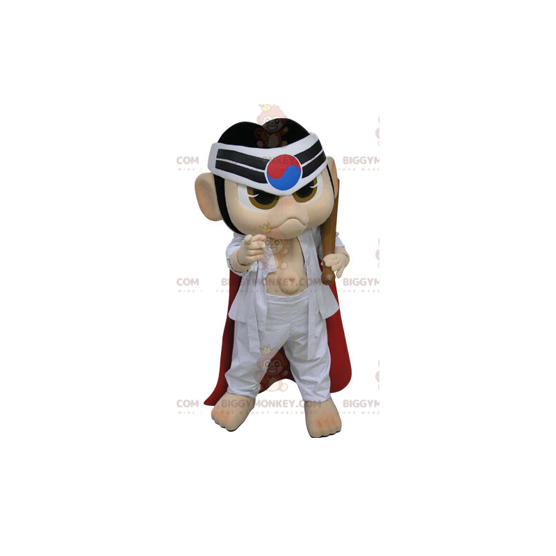 BIGGYMONKEY™ Ninja Samurai Mascot Costume in White Kimono -