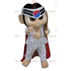 BIGGYMONKEY™ Ninja Samurai-mascottekostuum in witte kimono -