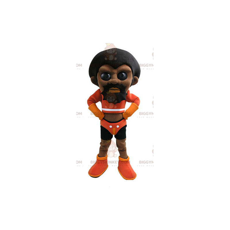 Kostým maskota BIGGYMONKEY™ afroamerického muže ve