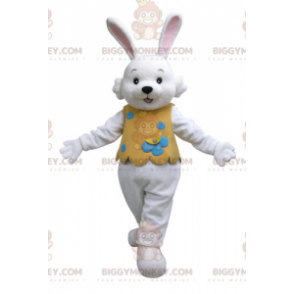 Traje de mascote de coelho branco BIGGYMONKEY™ com roupa