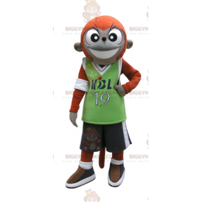 Kostým oranžovo-šedá opice BIGGYMONKEY™ ve sportovním oblečení
