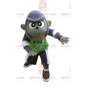 Costume da mascotte BIGGYMONKEY™ scimmia viola e grigio in