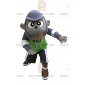 Disfraz de mascota mono morado y gris BIGGYMONKEY™ en ropa