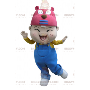 Traje de mascote de cabeça de castor Little Boy BIGGYMONKEY™ –