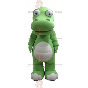 Costume de mascotte BIGGYMONKEY™ de crocodile vert et blanc