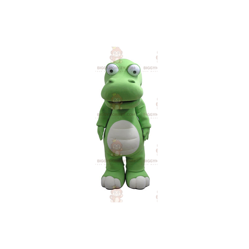 Giant Green and White Crocodile BIGGYMONKEY™ Mascot Costume -