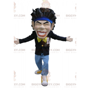 Brown Haired Smiling Japanese BIGGYMONKEY™ Mascot Costume -