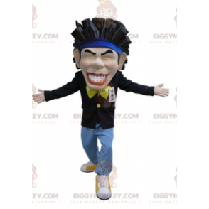 Brown Haired Smiling Japanese BIGGYMONKEY™ Mascot Costume -