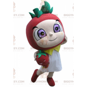 BIGGYMONKEY™ Red and Green Strawberry Mascot Costume -