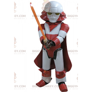 Darth Vader BIGGYMONKEY™ maskotdräkt. Röd och vit robot