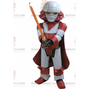Darth Vader BIGGYMONKEY™ mascot costume. Red and White Robot