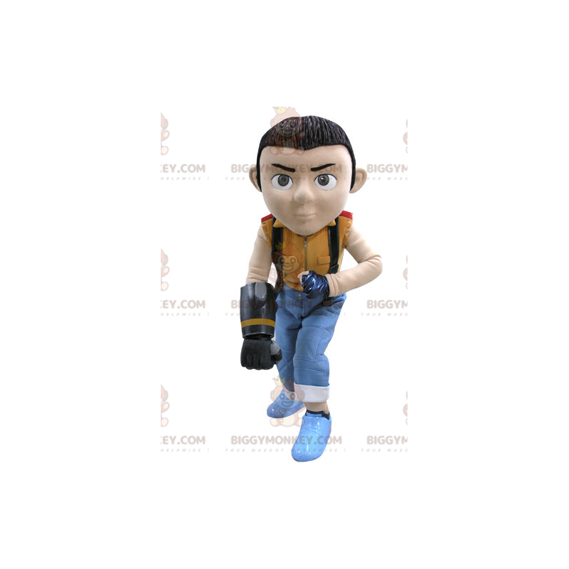 Brown Boy BIGGYMONKEY™ Mascot Costume in Colorful Outfit –