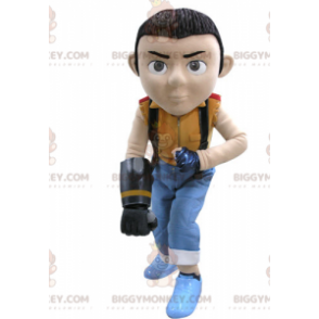 Brown Boy BIGGYMONKEY™ Mascot Costume in Colorful Outfit –